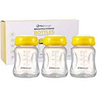 Botellas de leche materna 3pc con tapas a prueba de fugas por Max Strength Pro- 180 ml- botellas reutilizables de cuello…